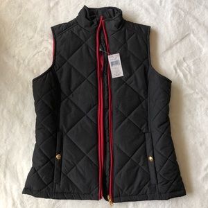 NWT Lauren Ralph Lauren black and red puffer vest